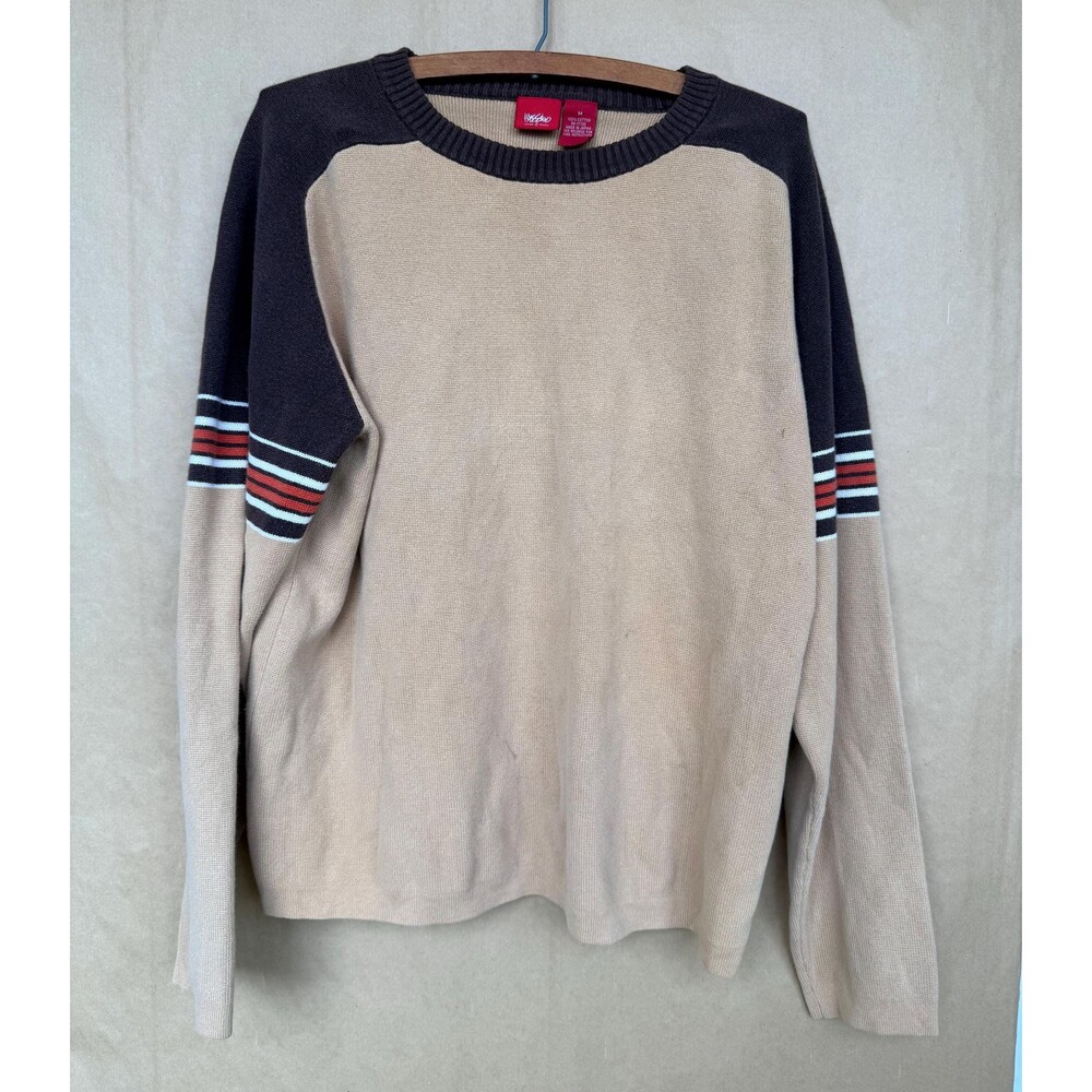 Vintage 90s Mossimo Supply Co Sweater - Mens M Medium - Y2K Beige Brown Color